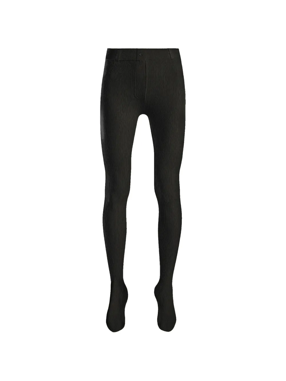 LOEWE ribbed-knit logo-patch trousers Zwart