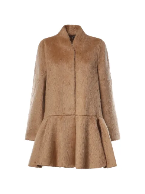 LOEWE peplum-hem brushed-finish coat