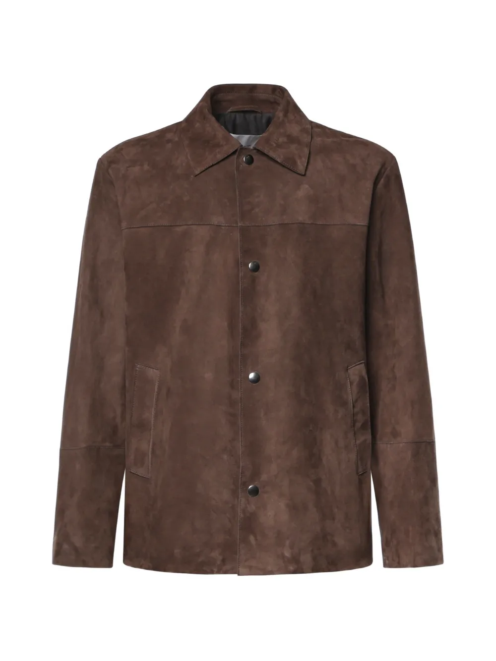 Grifoni Perseo suede press-stud leather jacket - Marron Grifoni Perseo suede press-stud leather jacket - Marron