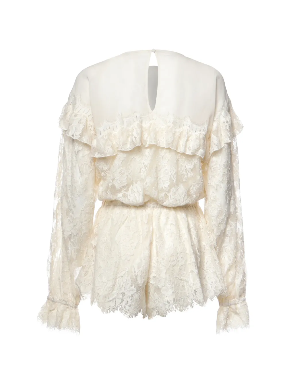For Love And Lemons ruffled lace playsuit - Toni neutri