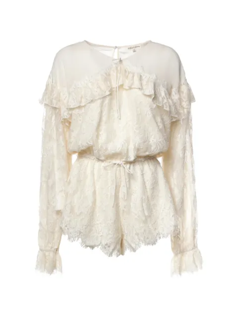 For Love And Lemons ruffled lace playsuit
