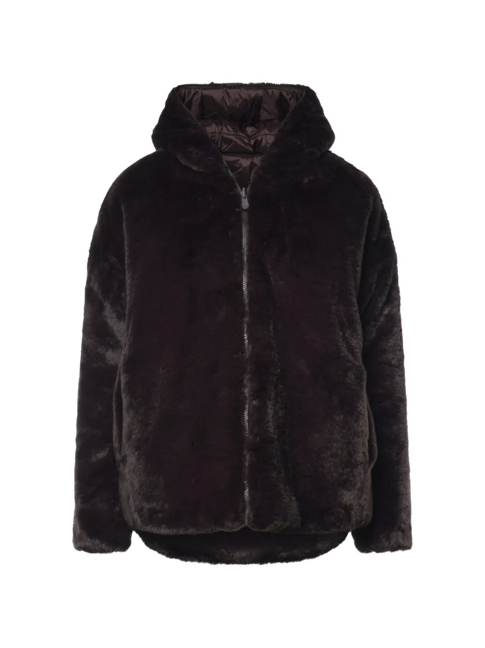 Save The Duck Davina reversible faux-fur hooded coat Bruin