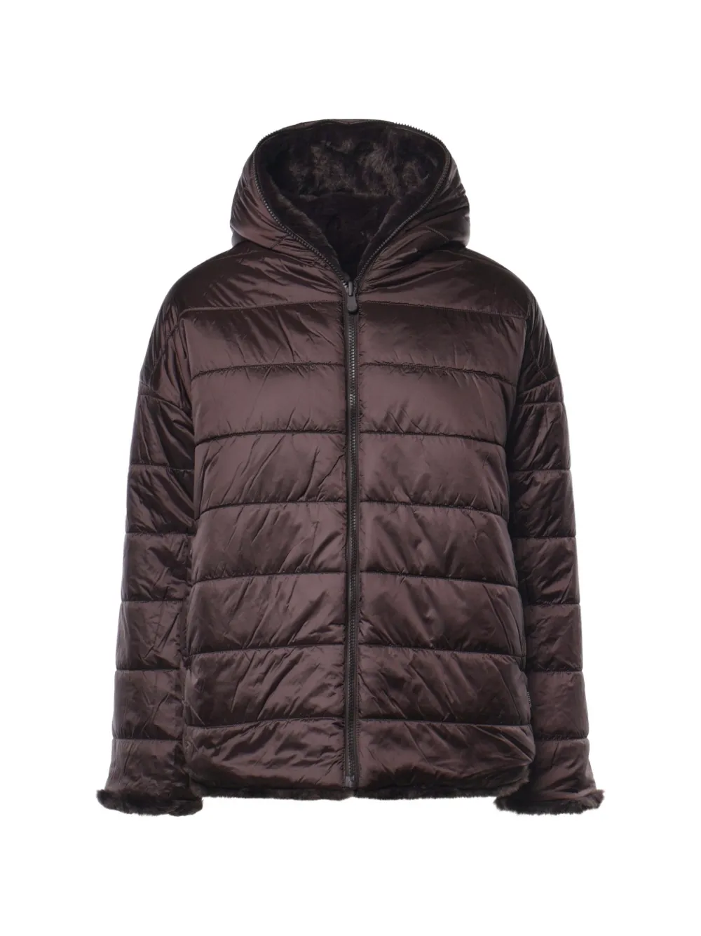 Save The Duck Davina reversible faux-fur hooded coat Bruin