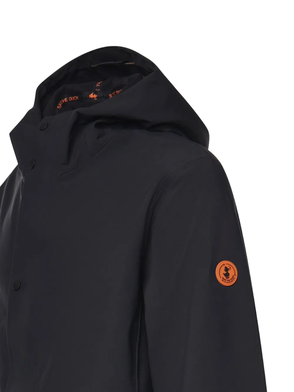 Save The Duck hooded press-stud jacket Zwart