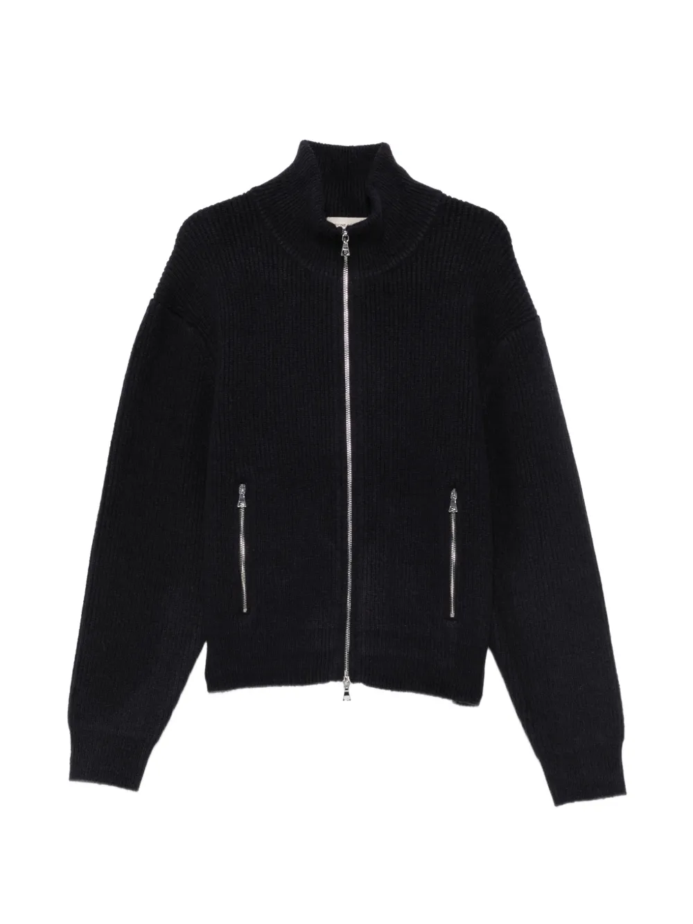 Officine Generale zip-up ribbed-knit cardigan - Blu