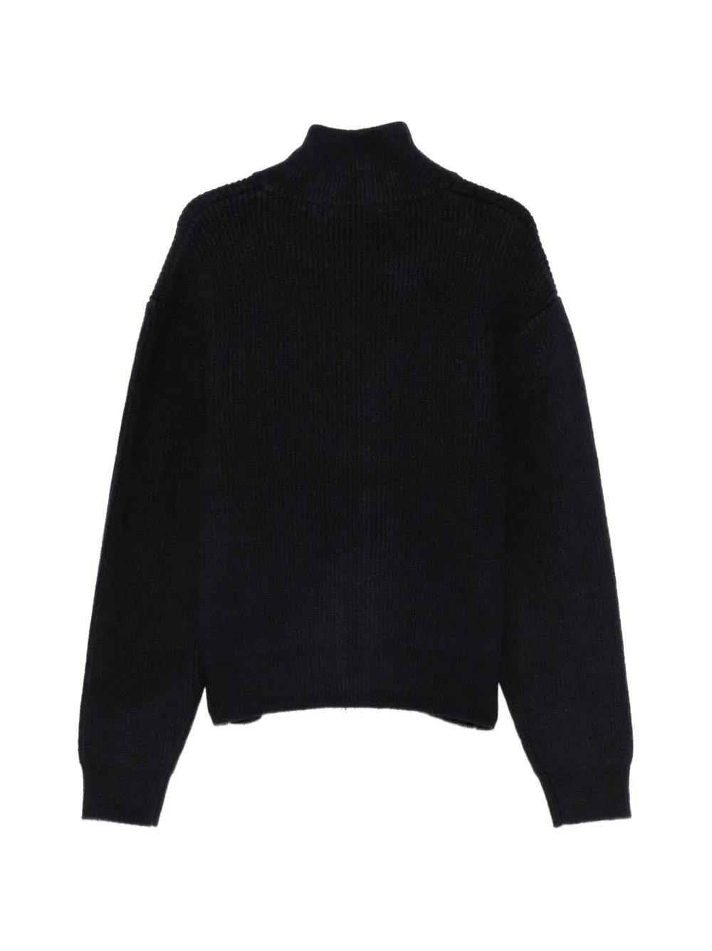 Officine Generale zip-up ribbed-knit cardigan Blauw