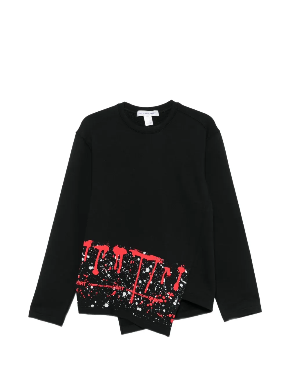 Comme Des Garçons Shirt paint-splatter asymmetric sweatshirt Zwart