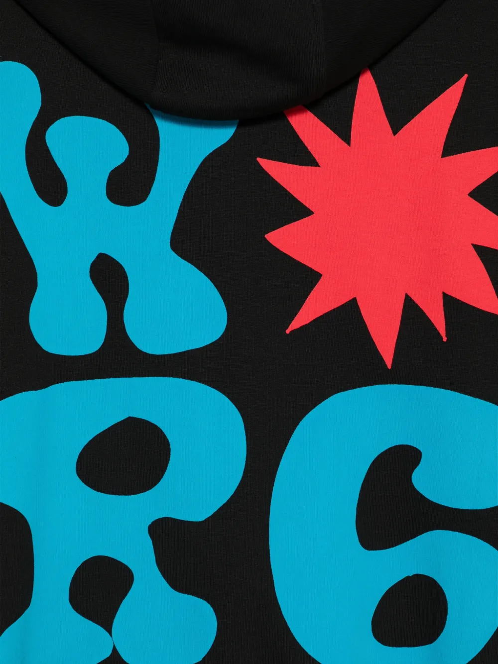 Comme Des Garçons Shirt graphic-print drawstring hoodie Zwart