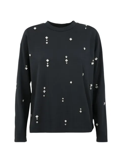 DES PHEMMES crystal-embellished long-sleeve t-shirt