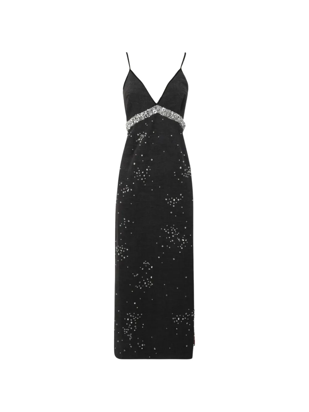 DES PHEMMES crystal-embellished maxi dress - Gris DES PHEMMES crystal-embellished maxi dress - Gris