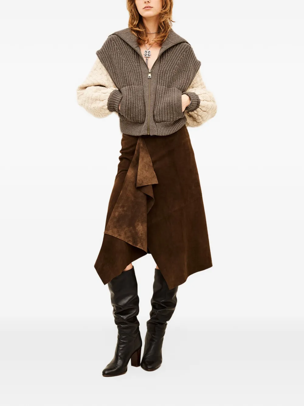 Ba&Sh Essen zip-up cardigan Bruin