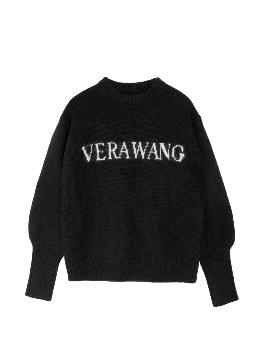 Vera Wang logo-intarsia crew-neck sweater - Nero