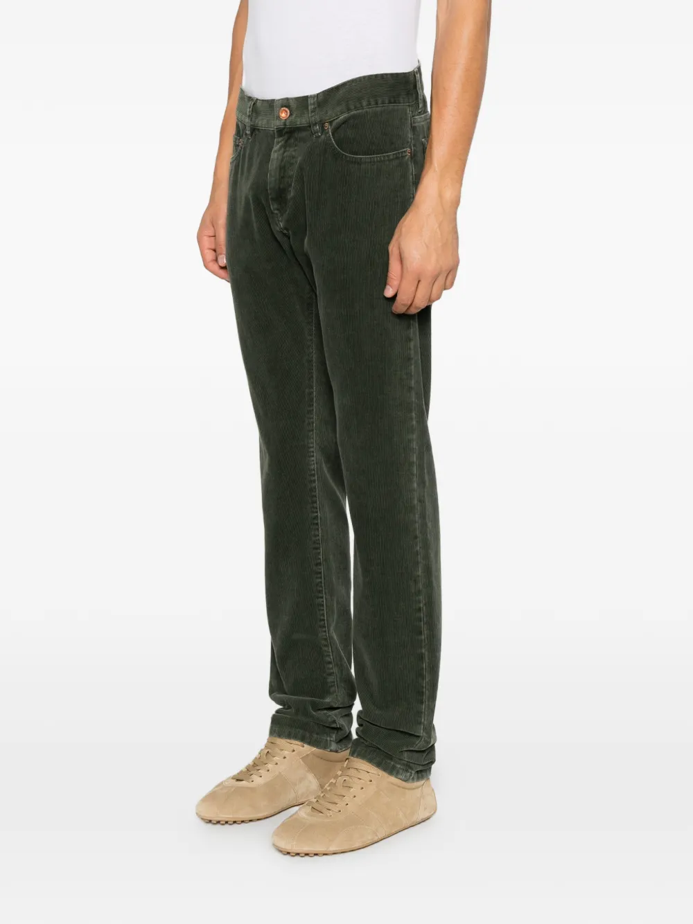 ASPESI corduroy straight-leg trousers Groen