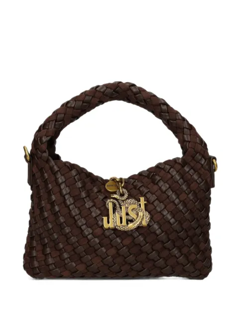 Just Cavalli woven logo-plaque tote bag