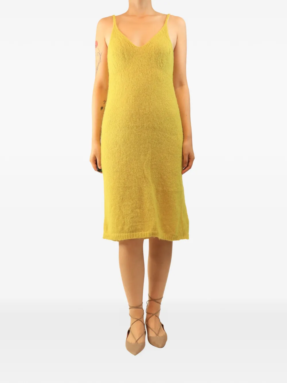 Dries Van Noten Pre-Owned knit midi dress - Giallo