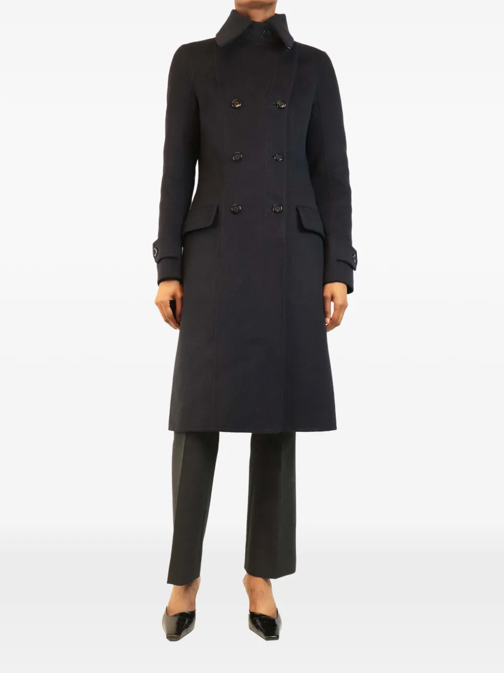 Louis Vuitton Pre-Owned double-breasted midi coat - Blu