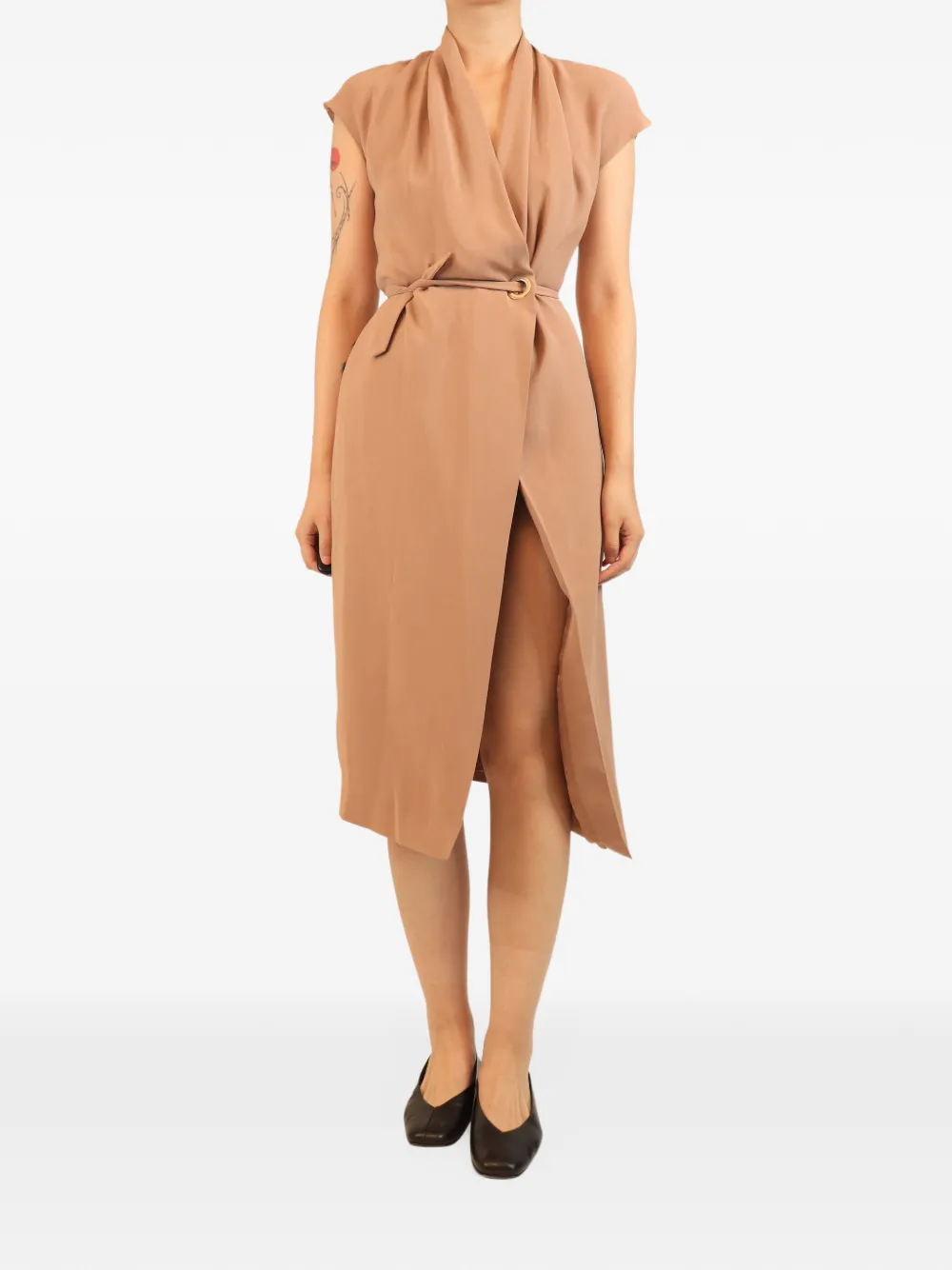 Giorgio Armani Pre-Owned sleeveless wrap midi dress - Rosa