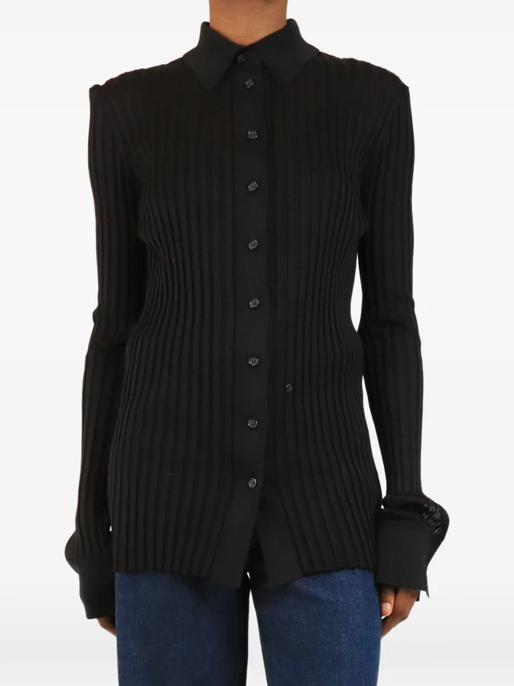 Bottega Veneta Pre-Owned ribbed-knit cardigan - Schwarz