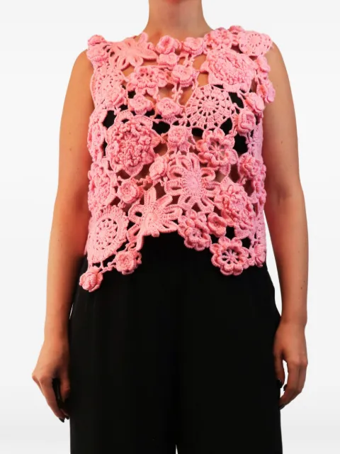 Comme Des Garçons Pre-Owned crochet-knit tank top