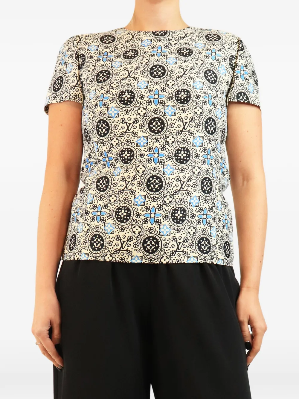 Louis Vuitton Pre-Owned Monogram print short-sleeved blouse - Nude