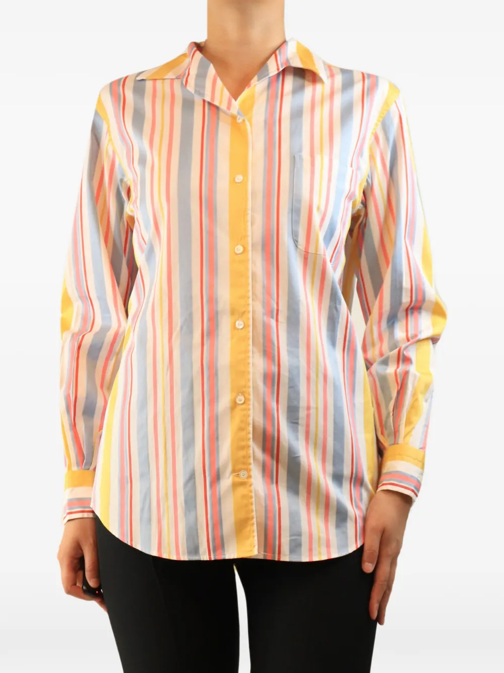 Loro Piana Pre-Owned striped cotton shirt - Orange