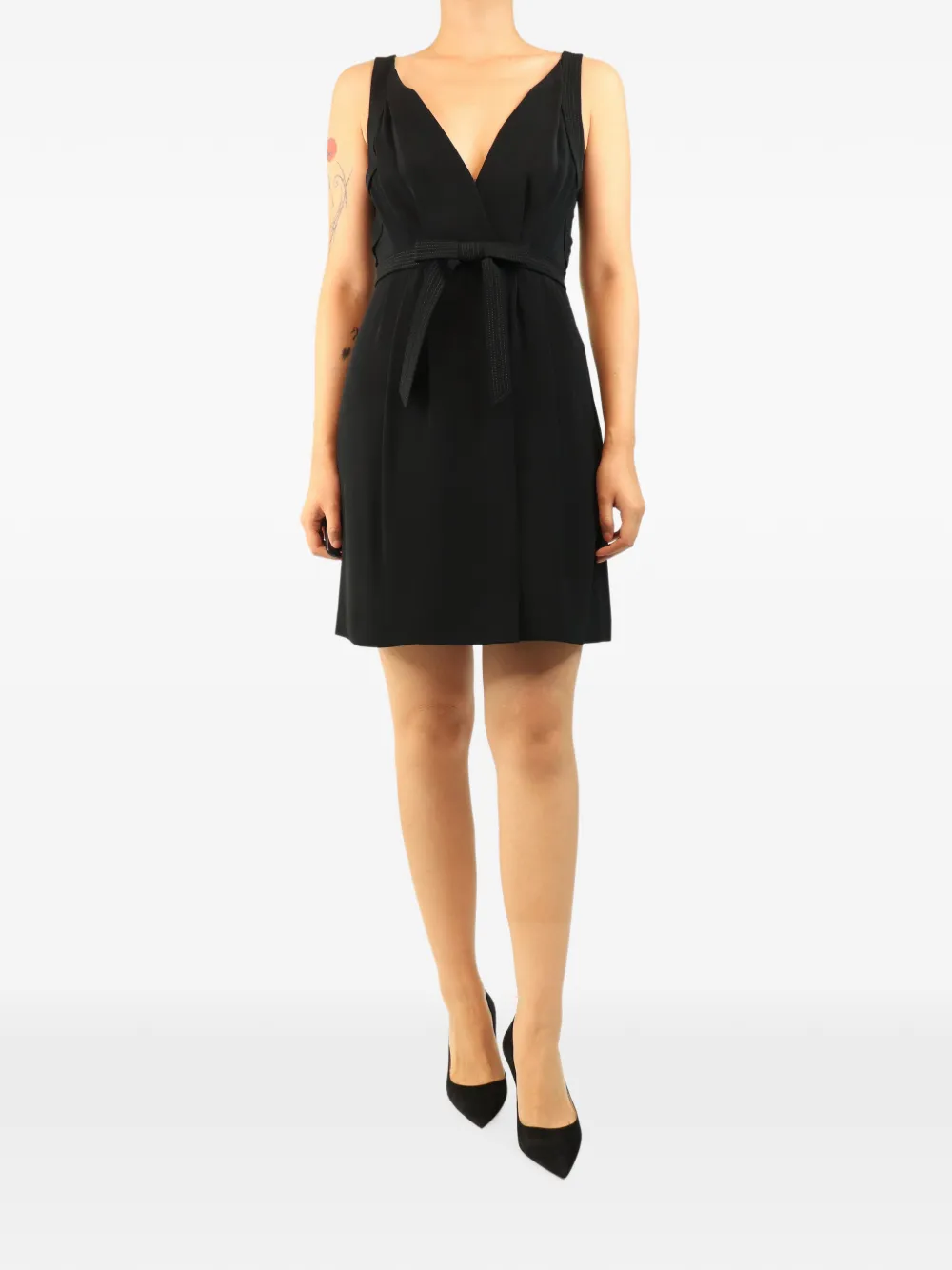 Nina Ricci bow-front sleeveless mini dress - Schwarz