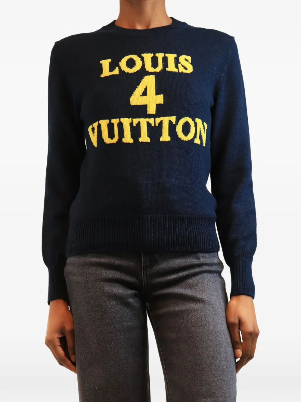 Louis Vuitton Pre-Owned graphic logo sweater - Blu
