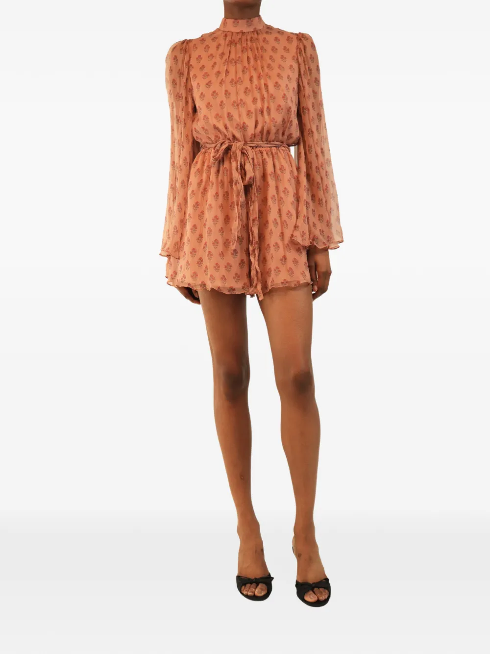 Pre-owned Zimmermann Floral-print Playsuit In Pink