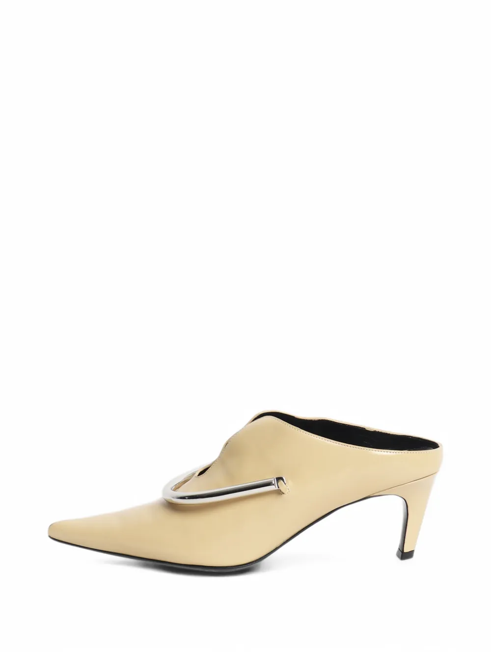 Jil Sander Pre-Owned leather metal-detail mules - Gelb