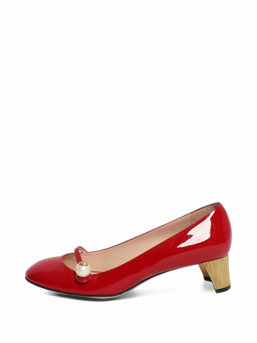 Gucci Pre-Owned escarpins Mary Jane à ornements de perles - Rouge