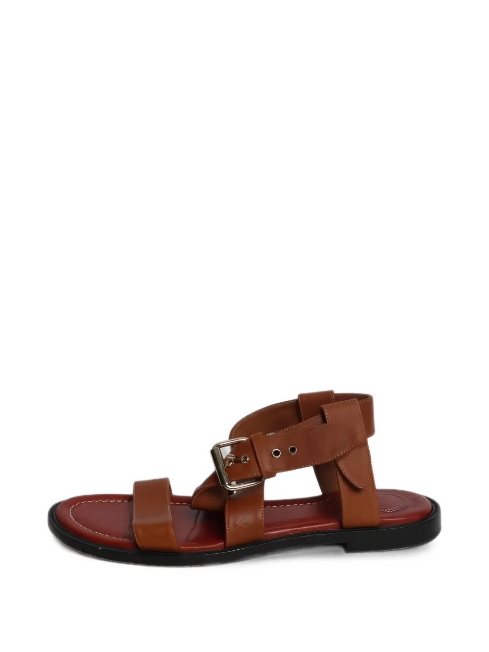 Chloé Vintage Flache Matilda Sandalen mit Schnallenverschluss - Braun