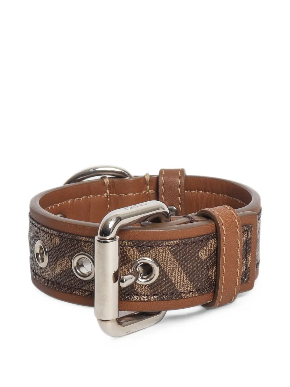 Fendi Pre-Owned Zucca print leather dog collar - Braun