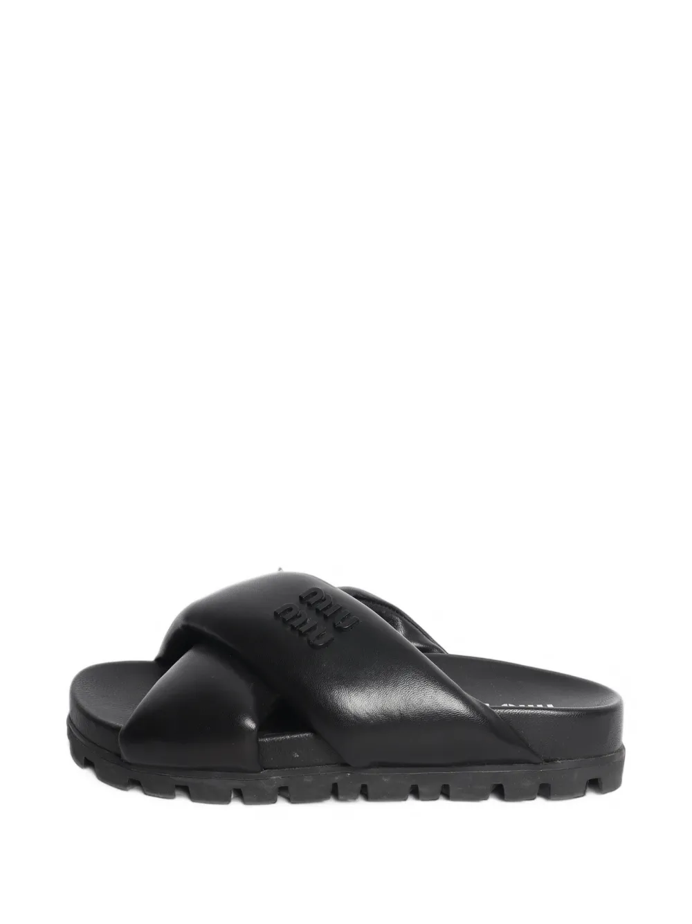 Miu Miu Pre-Owned padded crossover sandals - Schwarz