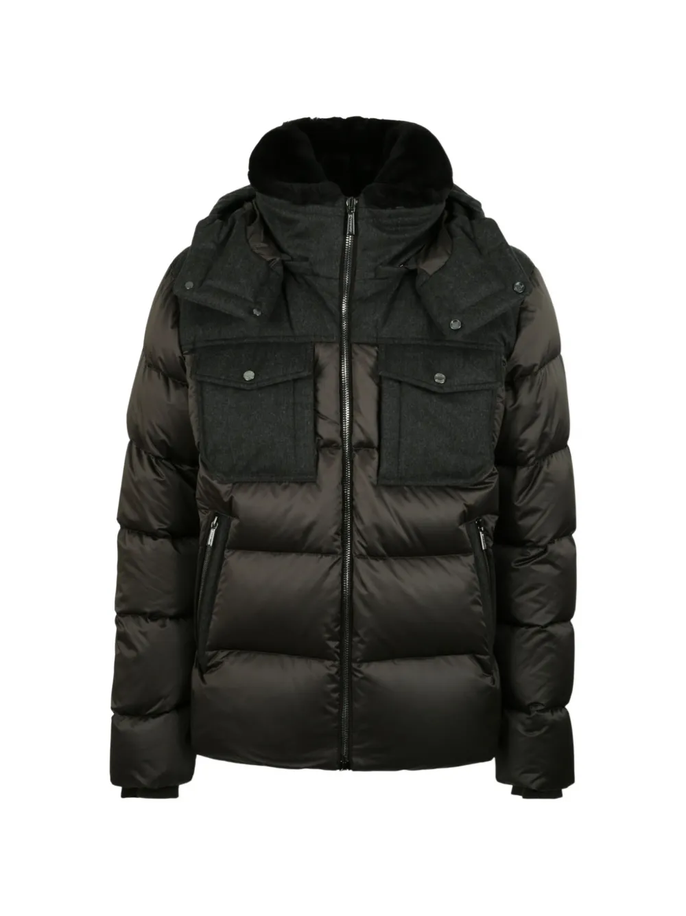 Moorer Alarick quilted silk-satin jacket - Braun