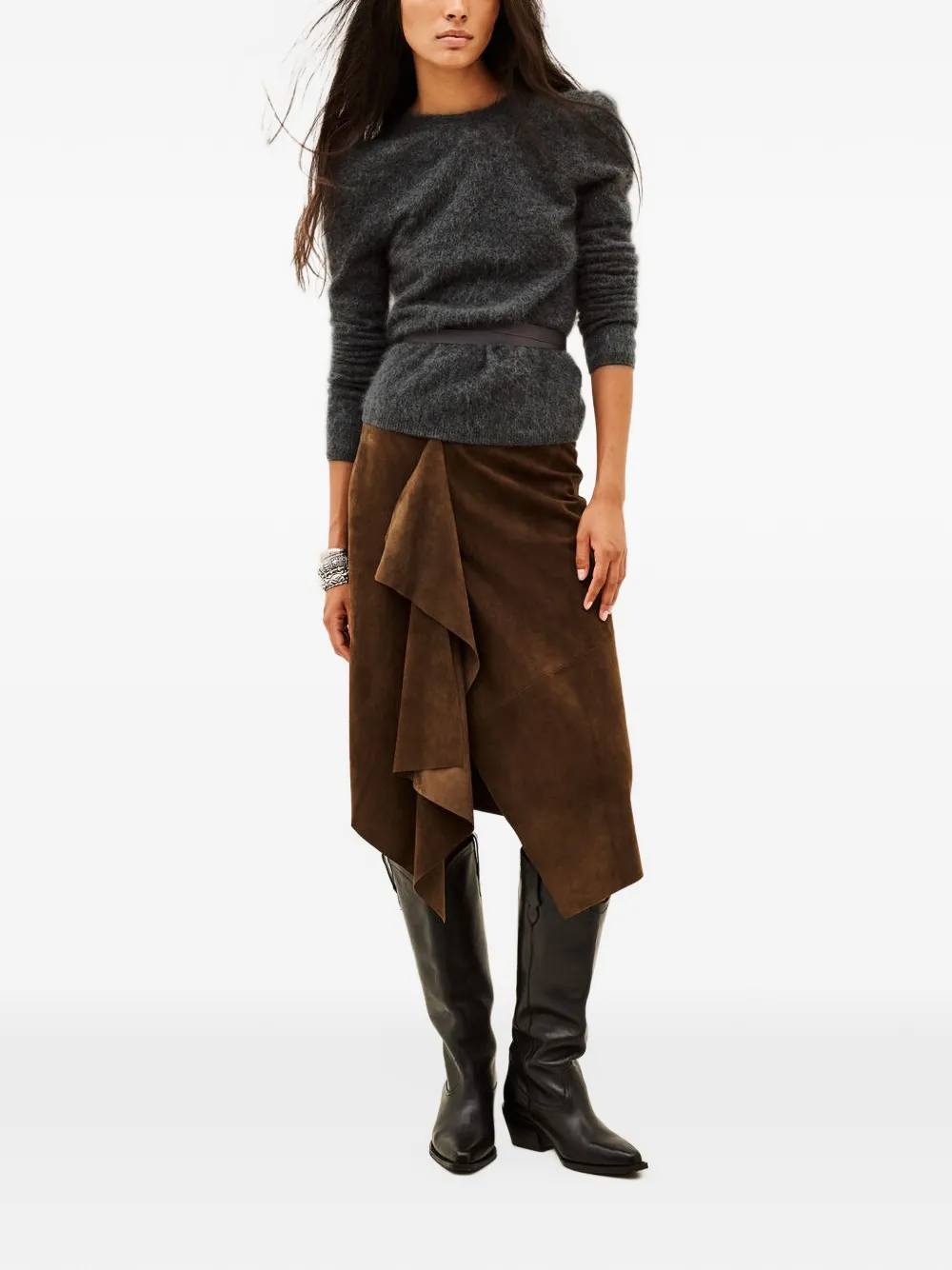 Ba&Sh Terrats wrap-style cardigan Grijs