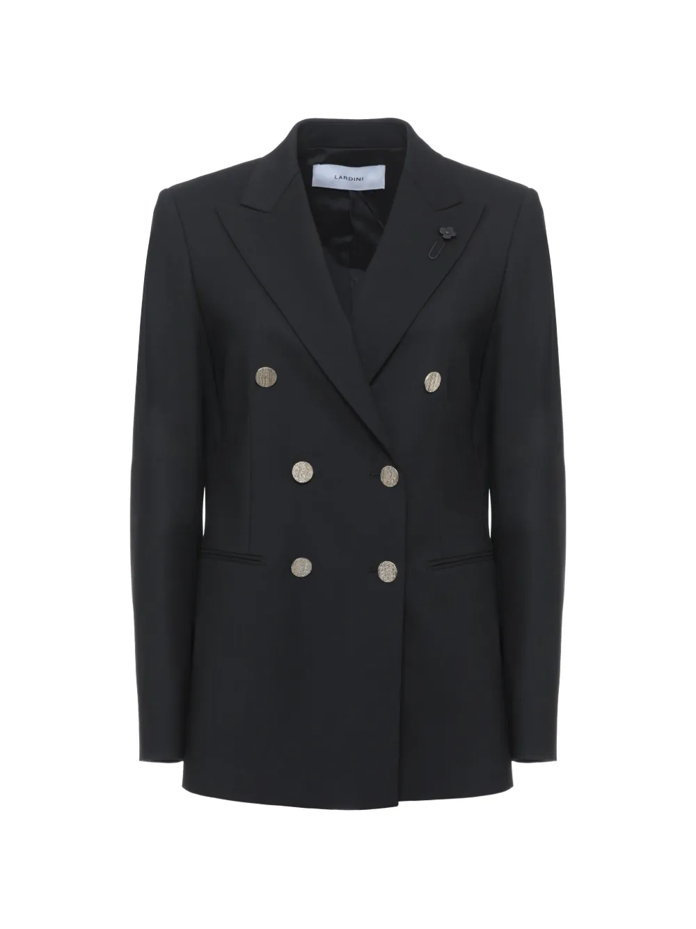 Lardini double-breasted peak-lapel jacket Zwart