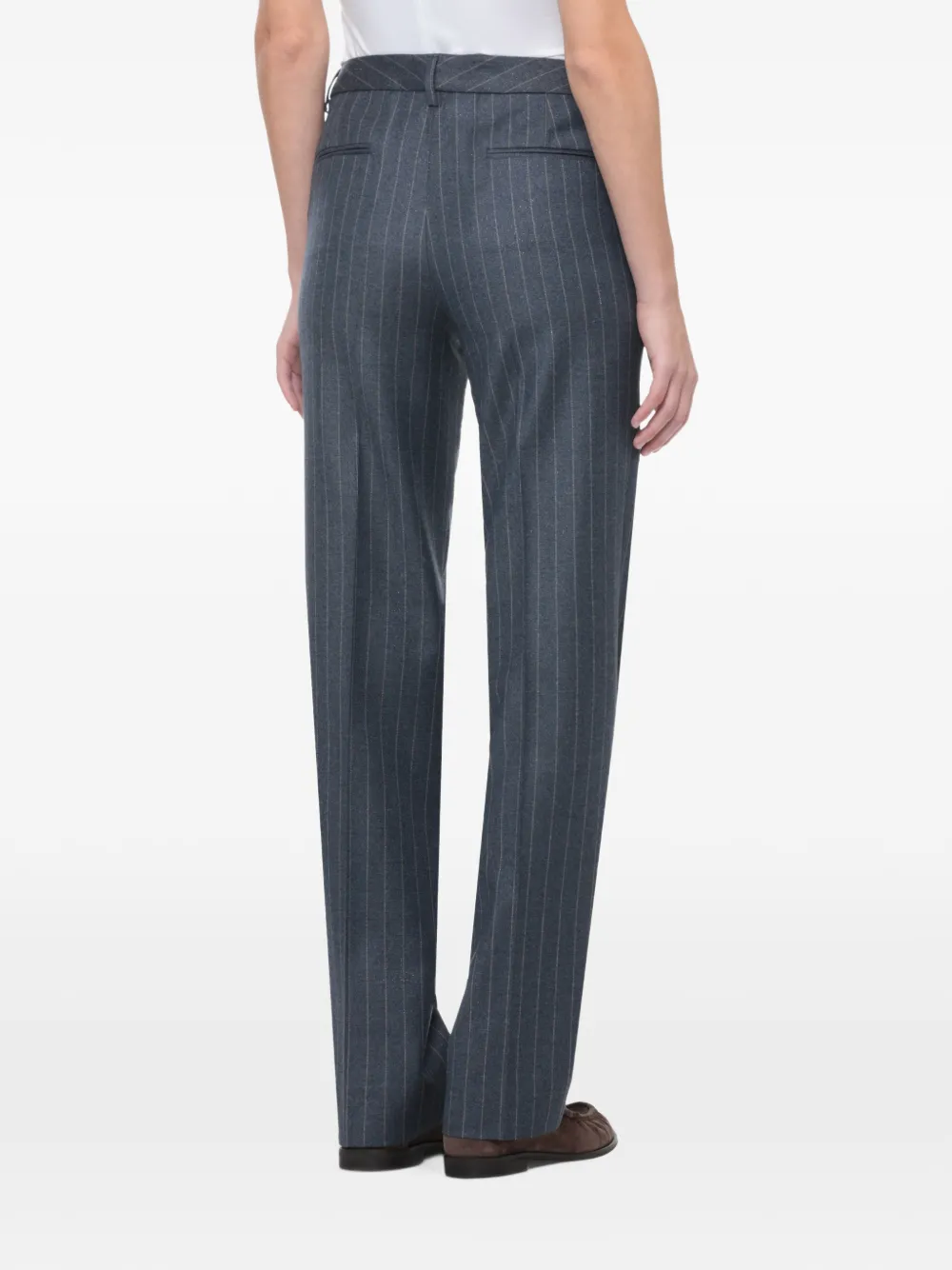 Lardini pinstripe-print straight-leg trousers Blauw