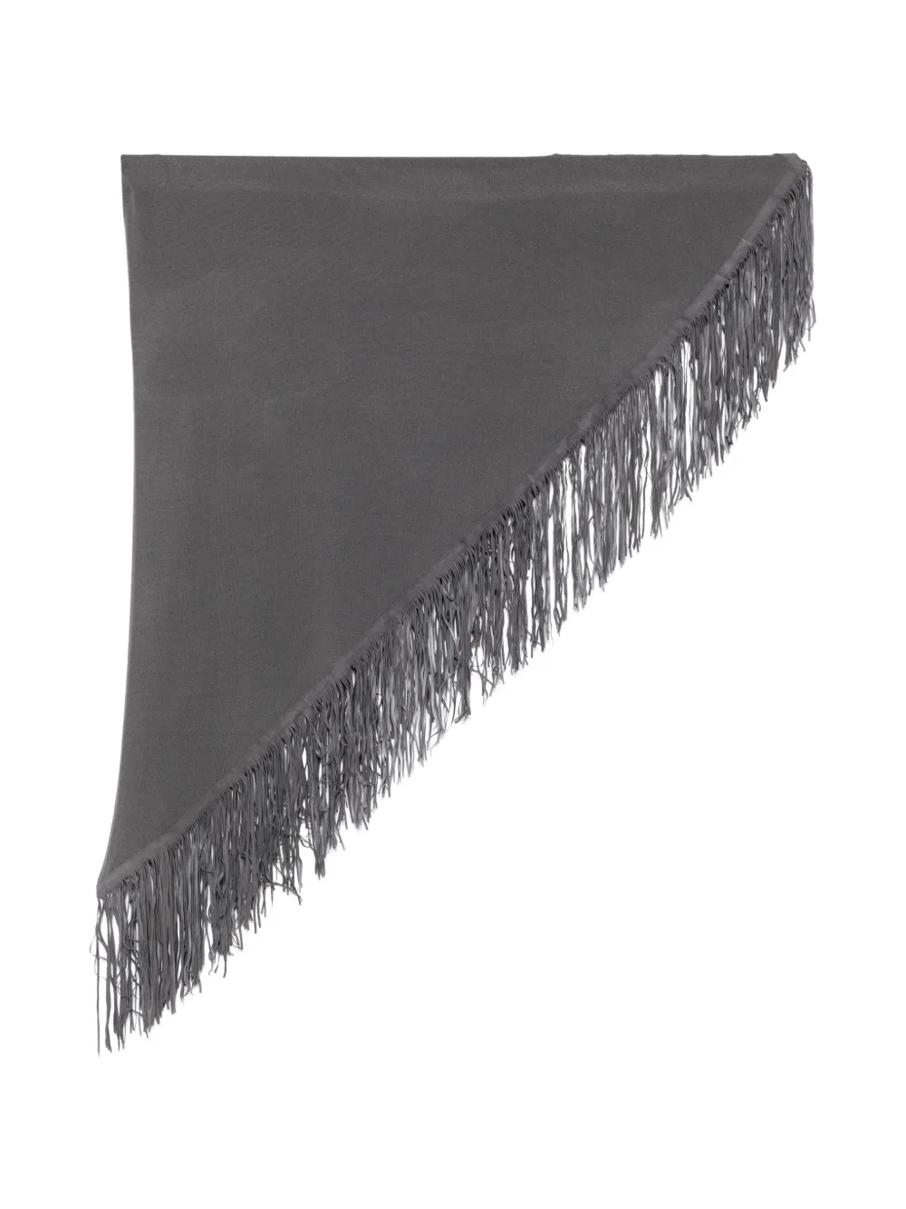 ELY ELY fringe-trim triangular scarf - Grigio