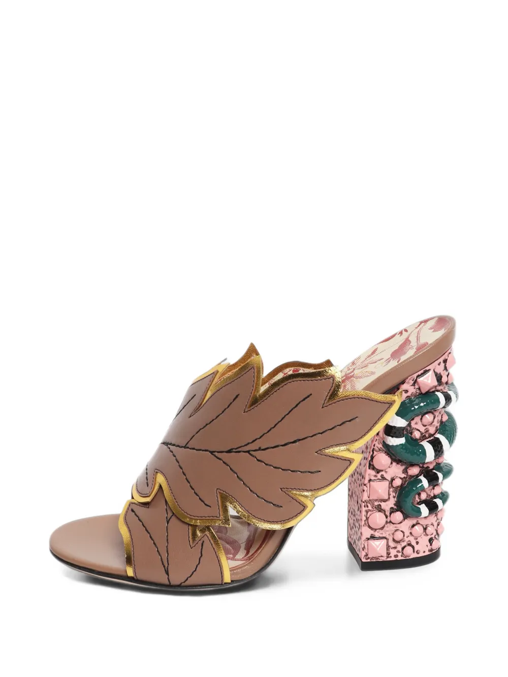 Gucci Pre-Owned snake-detail sandals - Braun