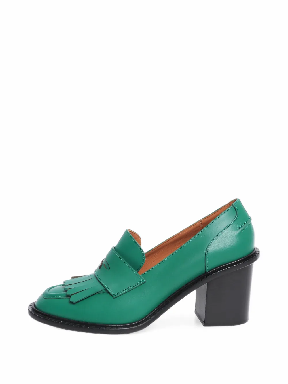 Maison Kitsuné x ATP Atelier fringe-detail block-heel loafers - Grün