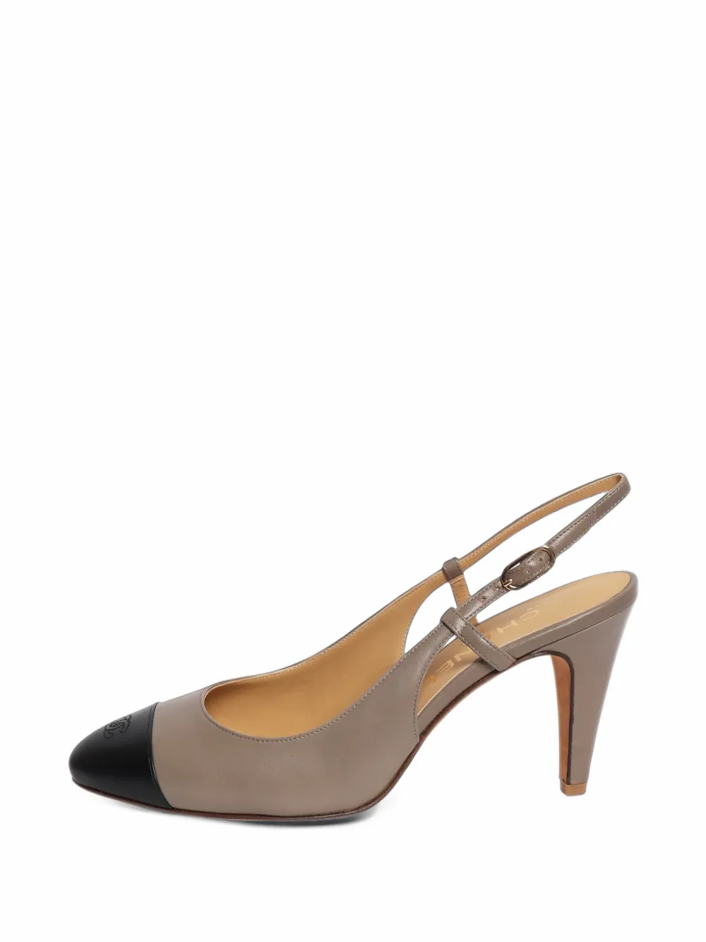 CHANEL Pre-Owned cap-toe slingback heels - Grey