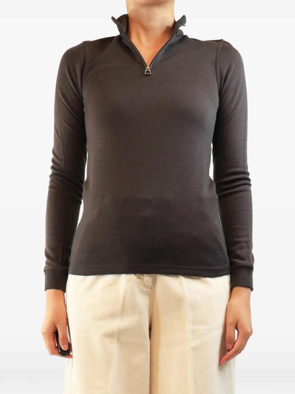 Hermès Pre-Owned quarter-zip sweater - Braun