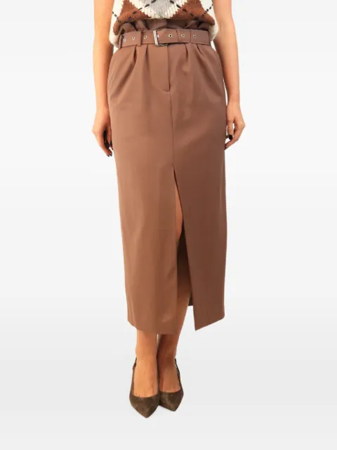 Dries Van Noten Pre-Owned front-slit belted midi skirt