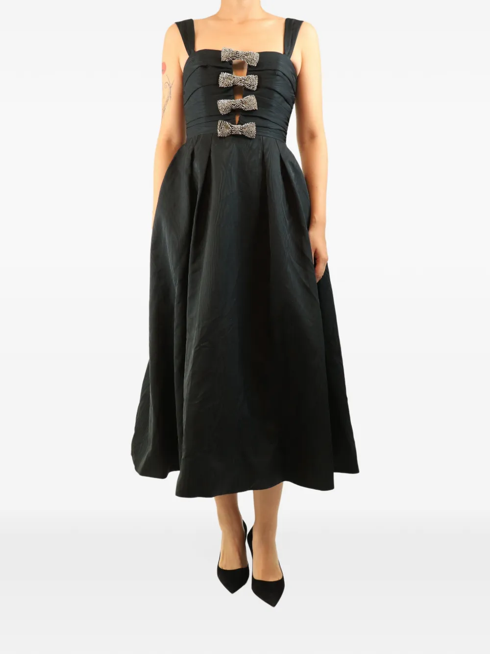 Rebecca Vallance Luiza bow-detail dress - Nero