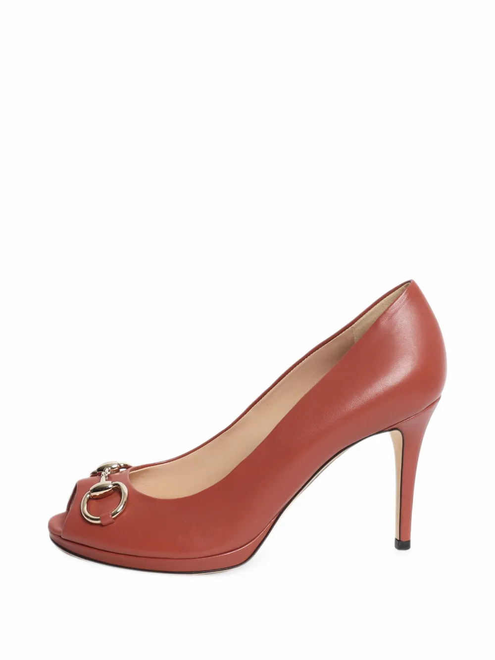 Gucci Pre-Owned Horsebit peep-toe pumps - Braun