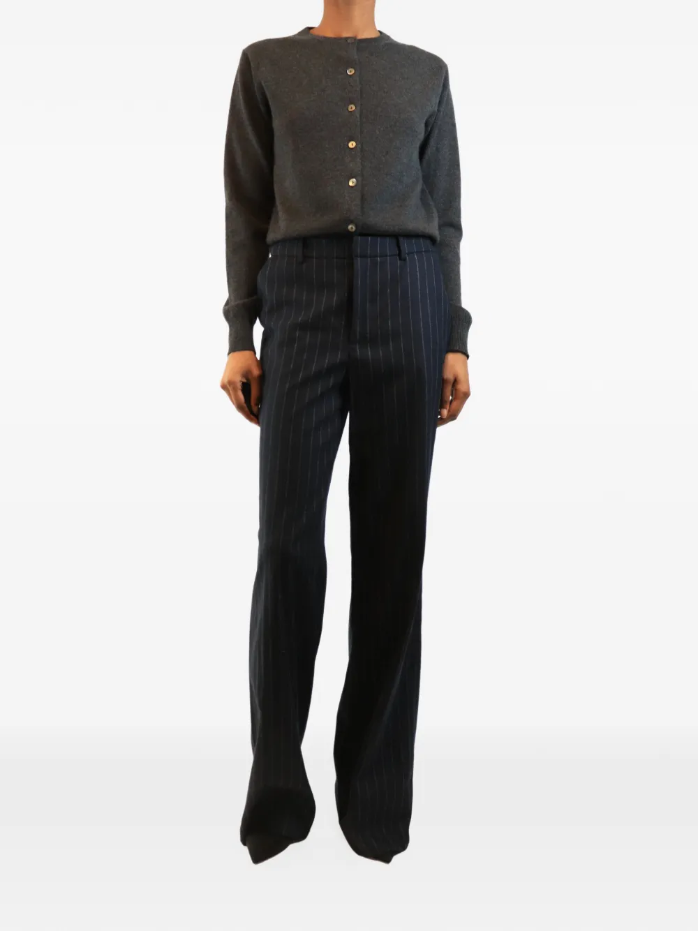 Balmain Pre-Owned pinstripe-pattern trousers - Blau