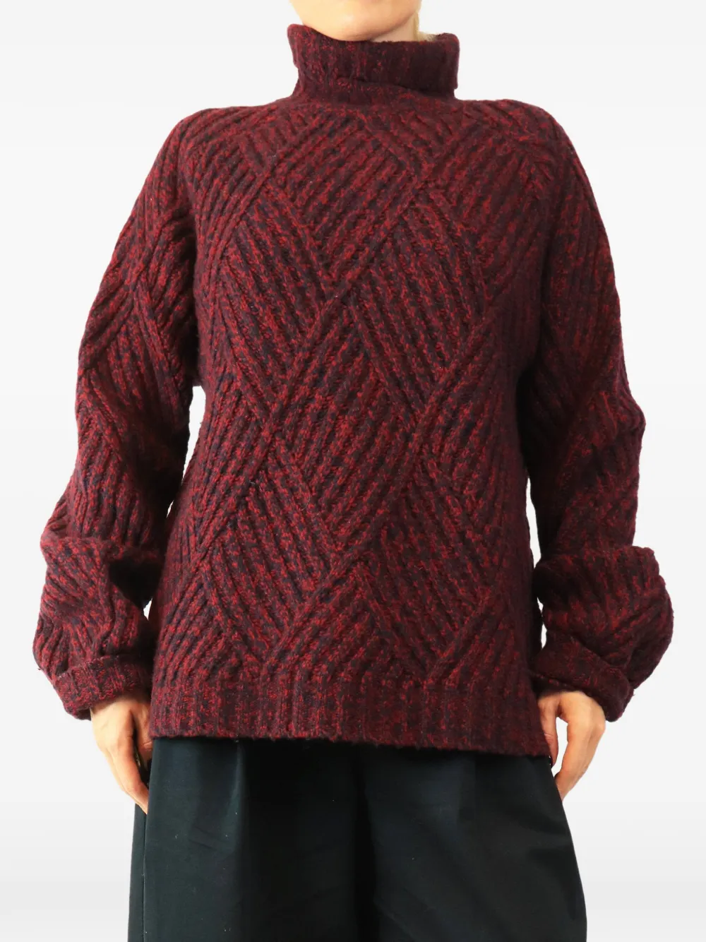 Victoria Beckham chunky roll-neck sweater - Rot