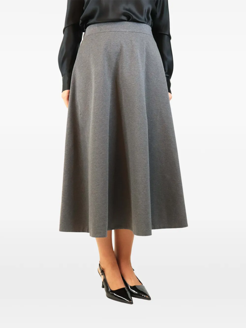 Brunello Cucinelli Vintage zip-fastening midi skirt - Grigio