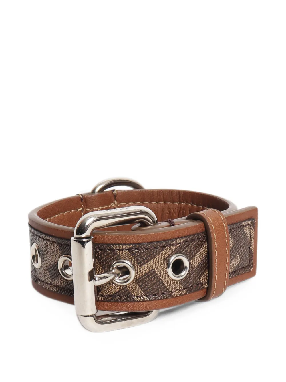 Fendi Pre-Owned Zucca print leather dog collar - Braun