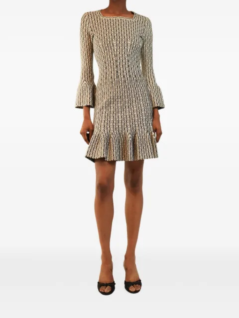 Alaïa Pre-Owned ruffled long-sleeve mini dress